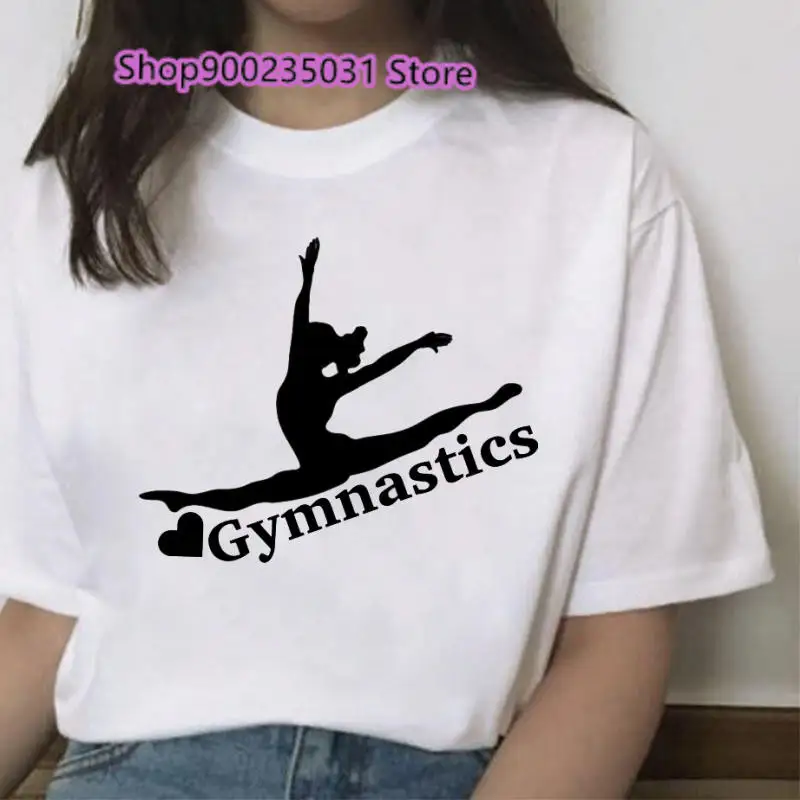 Gymnastics Printed Women T Shirt Summer T-shirts Artistic Gymnastics Short Sleeve Femme Casual Tshirt Women Tops dropship