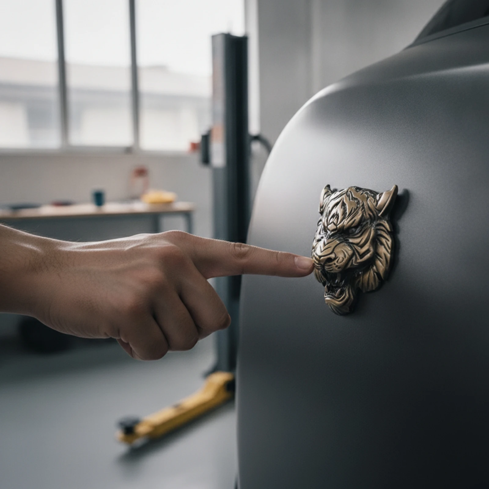Tiger Face Car Emblem Rugged Tiger Head Emblem Metal Car Badge Easy to Install Hardware Thick for Bikers, Motorcycle Body
