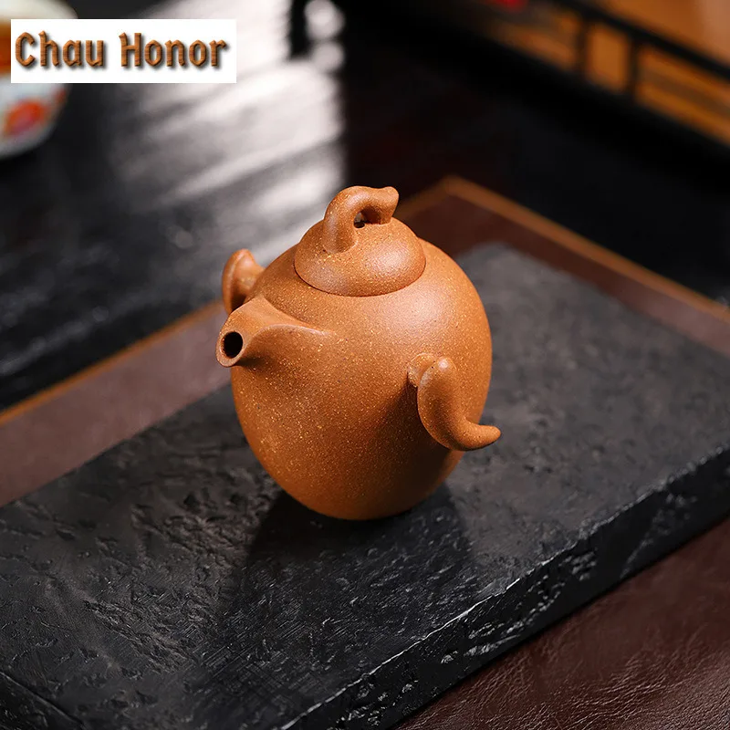 

240ml High-end Yixing Purple Clay Teapots Handmade Penguin Hand-held Pot Raw Ore Mud Kettle With Strainer Chinese Zisha Tea Set