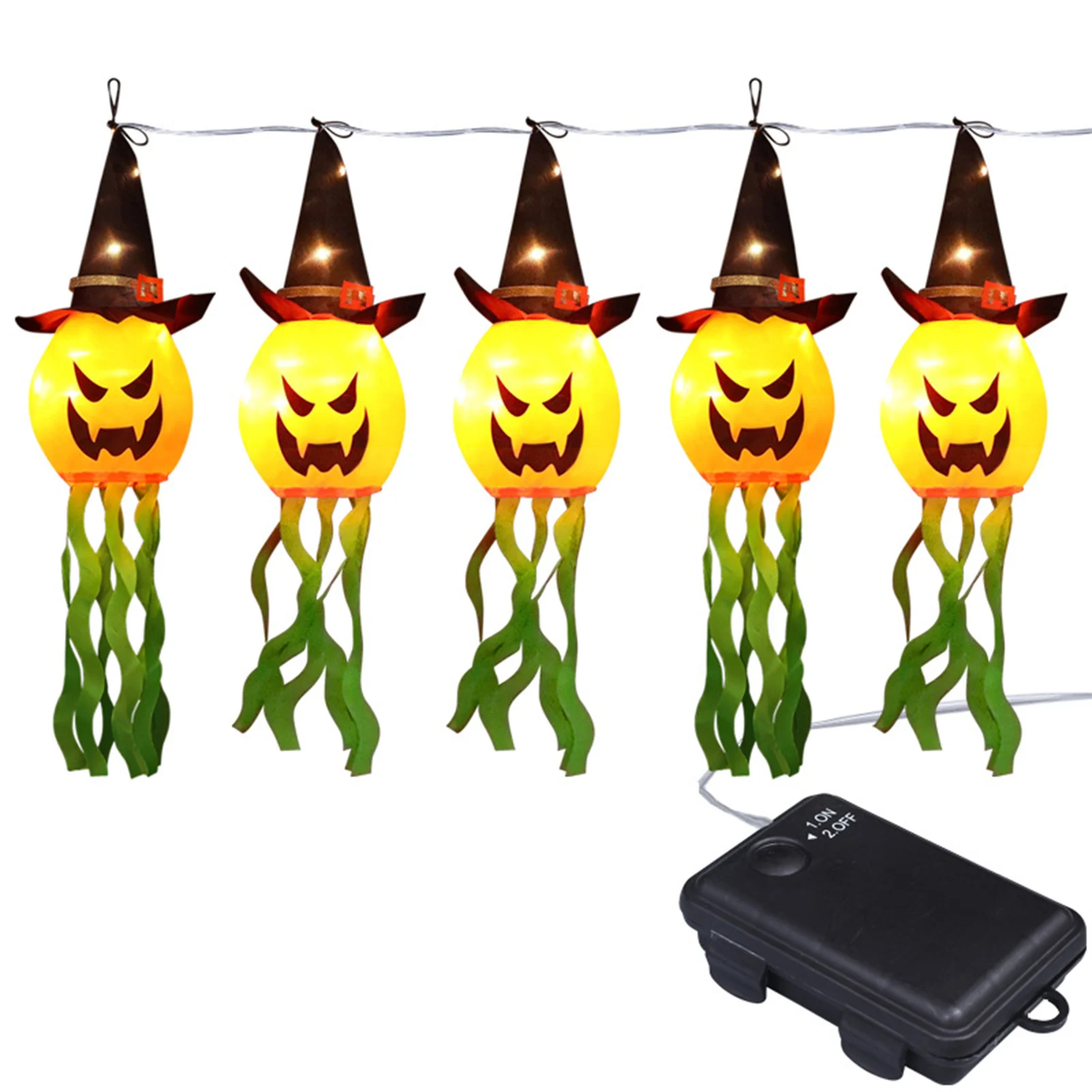 Halloween Pumpkin Wizard Hat Hanging Lantern Simulation Halloween Pumpkin Ghost Decorative Props for Halloween Door Window