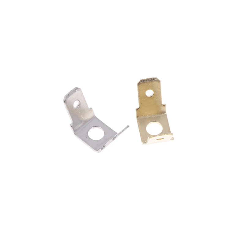 10 Pcs 6.3 MM Double Connector Bevel Inserts Bilateral Capacitance Connecting Terminal Right Angle DJ6126-C6.3