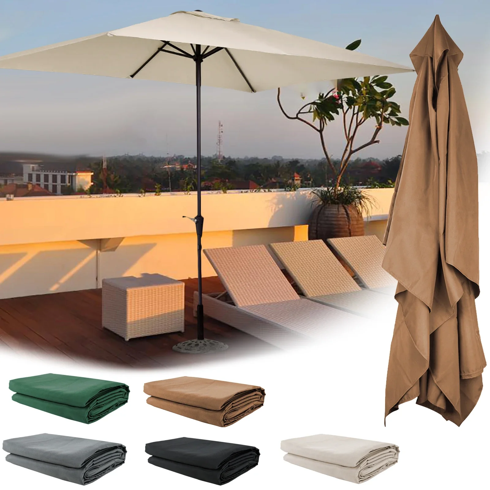 

Replacement Canopy Canopys Polyester Cloth 2x3M UV-protected And Breathable Outdoor Garden Rainproof Square Patio Umbrella