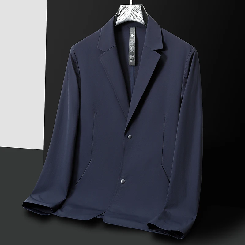 Men's Tech Stretch Casual Blazer Activewear Lightweight Softly Textured Sports Suit Jacket Wrinkle Resistant Travel Outerwear