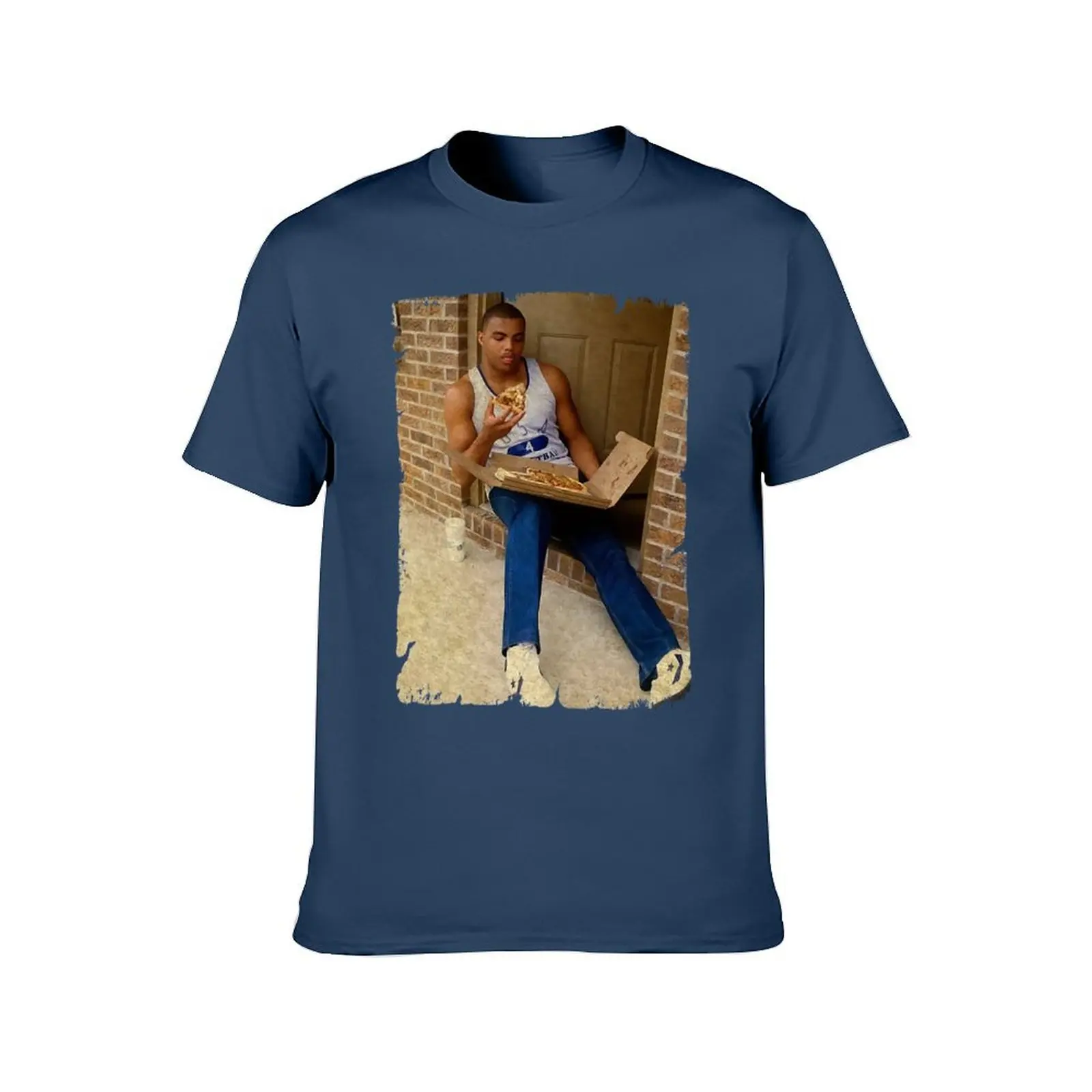 تشارلز باركلي-أكل البيتزا تي شيرت أساسي تي شيرت رجل تي شيرت فاخر القطن التي شيرت 100% تي شيرت #2