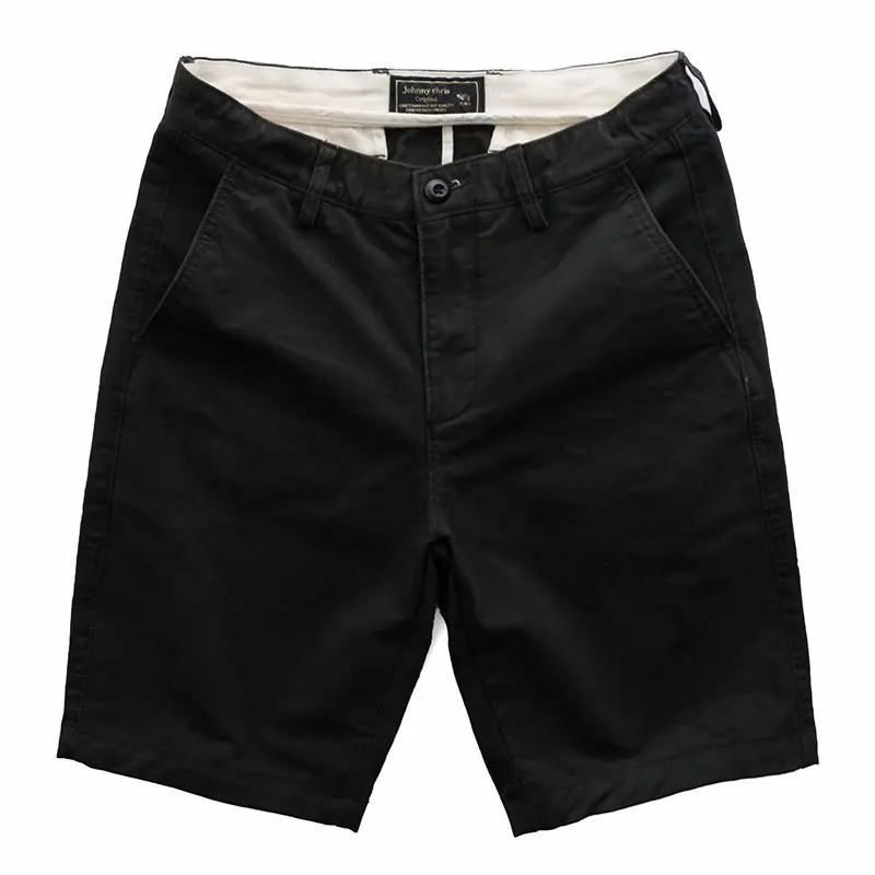 2023 Summer New Texture Water Wash Solid Color Men\'s Clothing Casual Shorts Trend Cotton Versatile Slim Fit Workwear Short Pants