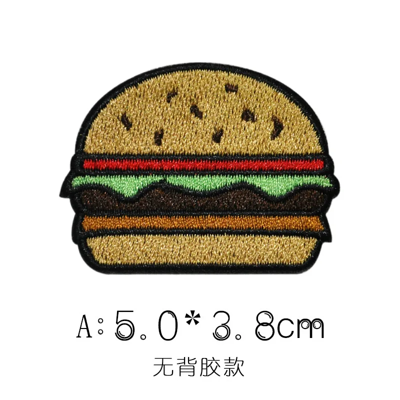 Iron On Patch French Fries Pizza Stickers Clothing Thermoadhesive Patches On Clothes Cartoon Food Embroidered Patches Badges