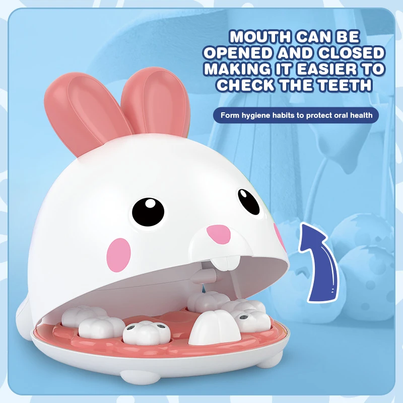 Kit de herramientas médicas para Cosplay de conejo, dentista con luz, juego de herramientas para juego de imitación, juguetes para niños, juguete educativo preescolar, regalos para el Día de los niños