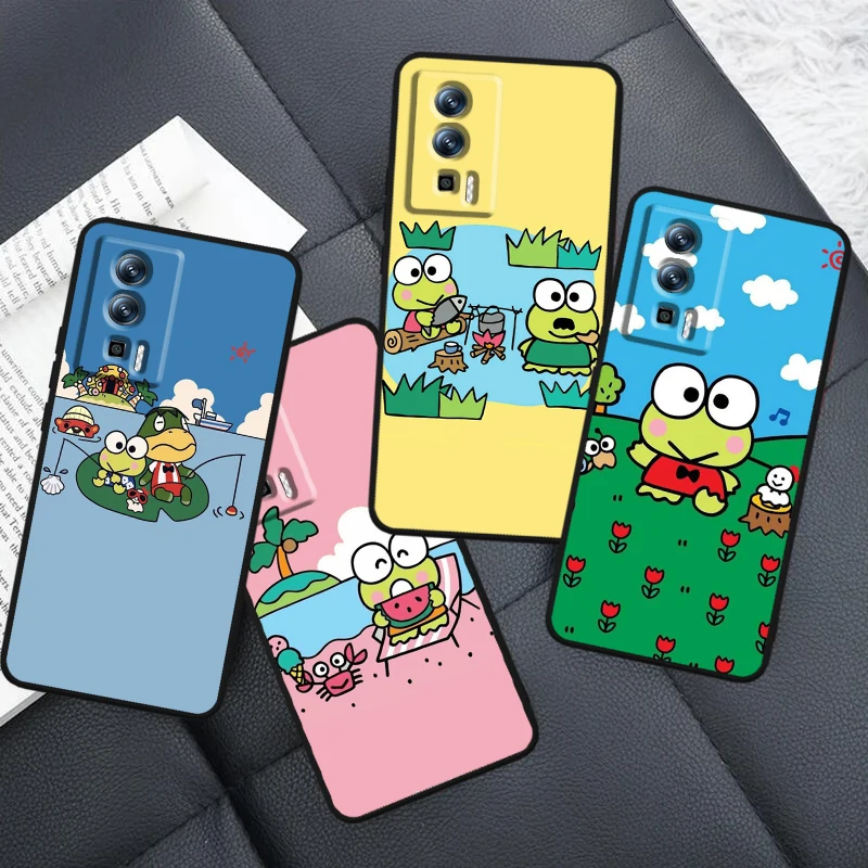 

Sanrio Kero Kero Keropi For Xiaomi Redmi 9A 9C 9AT 10C 9 9T 10 12C 13C A3 12 K60 A1 K50 K40 5G Black Cover Phone Case