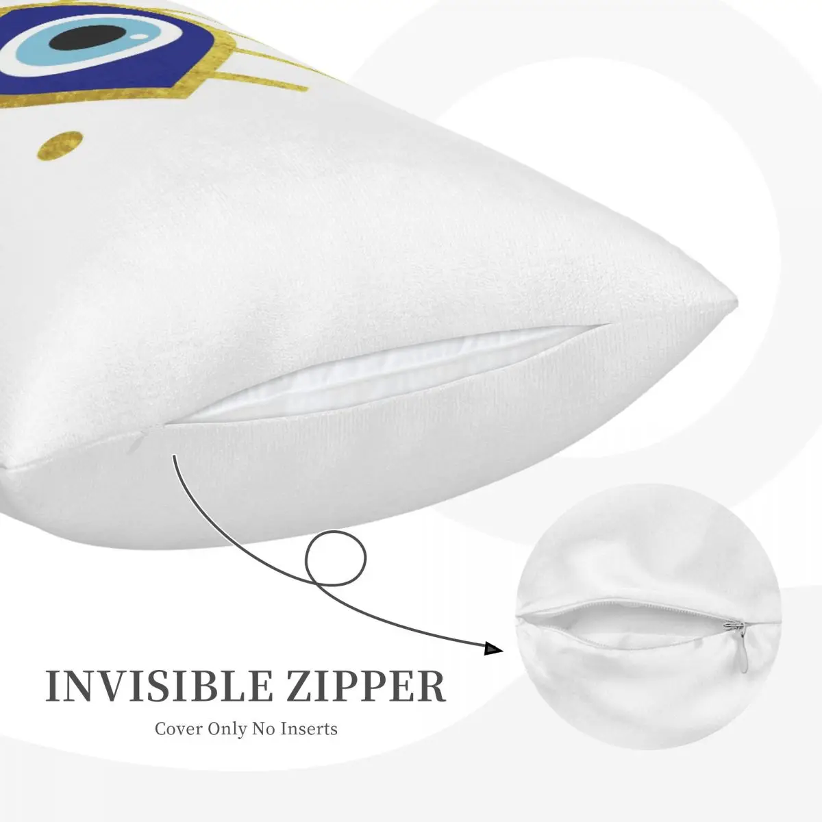 Mediterranean Evil Eye Protection, Nazar Rectangle Pillowcase Cushion Cover Decorative Bedroom Bed Home Comfort Throw Pillow
