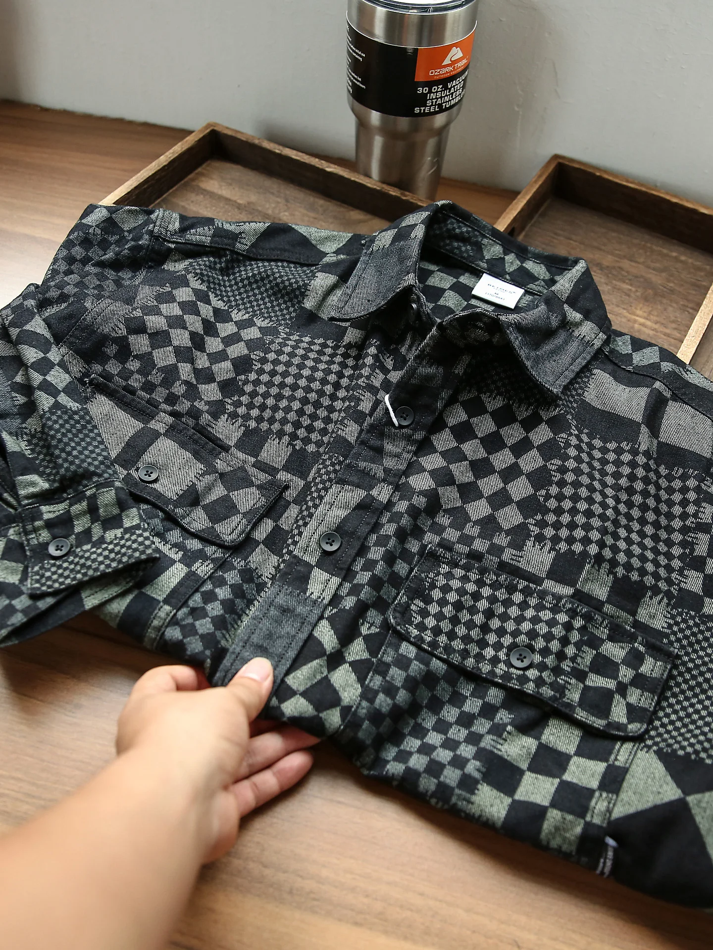 

Retro Plaid Long Sve Loose Casual irt Men's Patchwork Sve Outerwear Autumn New Sle Trendy Japanese Sle Cotton Pol...