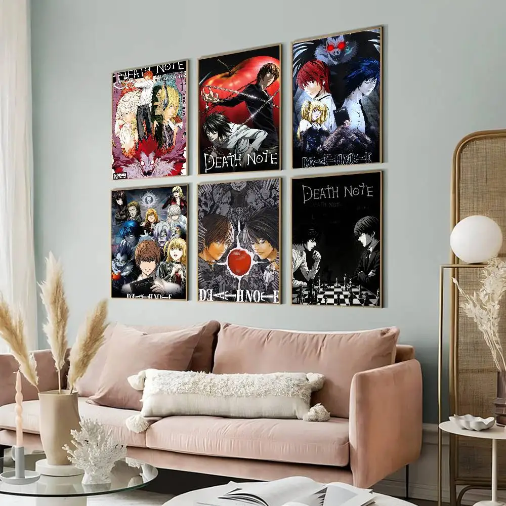 1 Stück Anime Death Note Film Klebeplakate Retro Kraftpapier Aufkleber DIY Zimmer Bar Café Ästhetische Kunst Wandmalerei