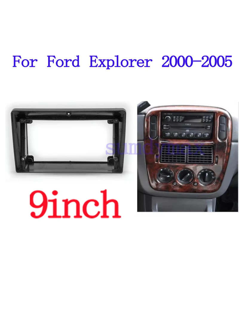 9 INCH 2 Din Car Radio Fascia For Ford Explorer 2000-2005 Stereo Dash Board Mount Frame GPS MP5 Android Player Panel Trim