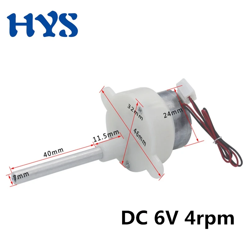 

Mini Geared DC Motor 6V 4RPM Long Shaft 52mm Reversible Electric 6 Volt Robot Crafts Toy Advertising Light Boxes DC Motor JS30