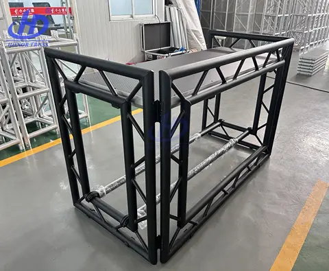 फोल्डेबल और ऊंचाई समायोज्य एल्यूमीनियम डीजे बूथ स्टेज असेंबली नाइट क्लब छत मोबाइल डीजे टेबल 10 best sales डीजे टेबल - №9