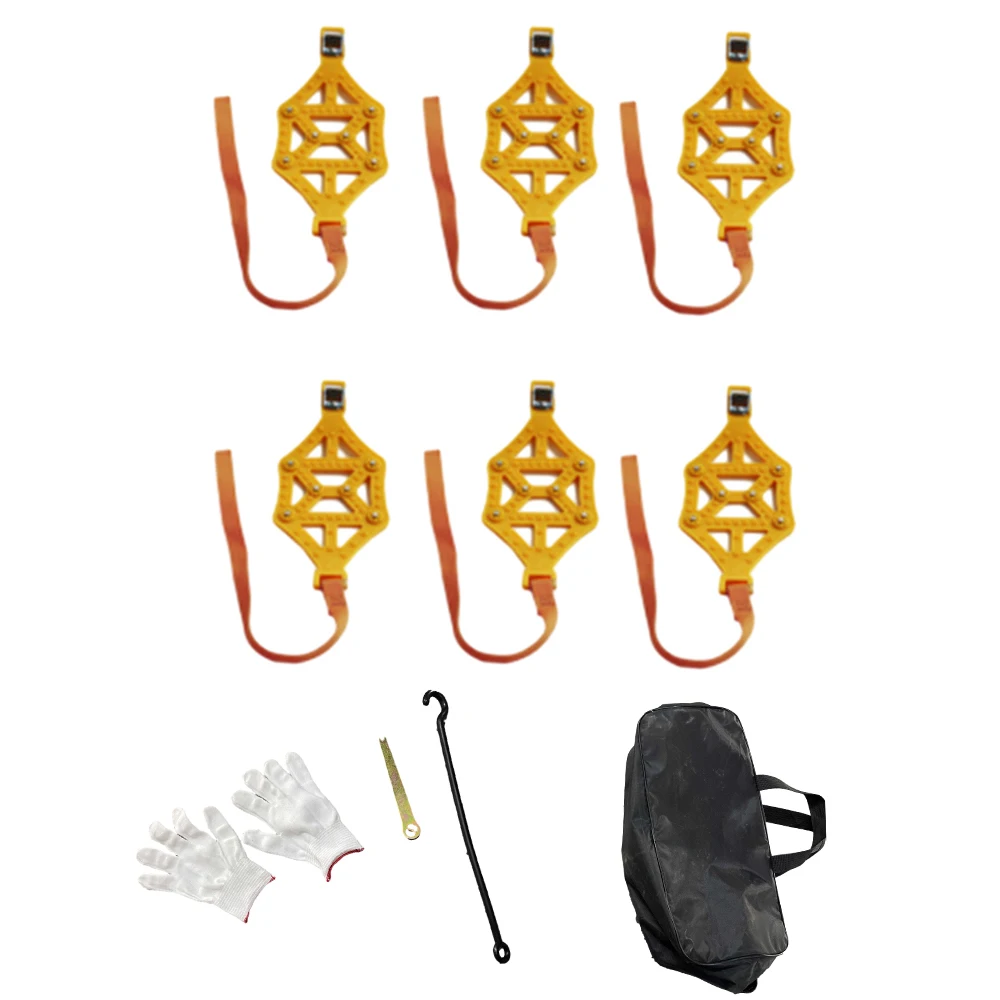 6pcs Universal 165-285mm Car non-slide Chains Car Tire Snow Chains for Snow Mud Ice Road Vehicle Truck
