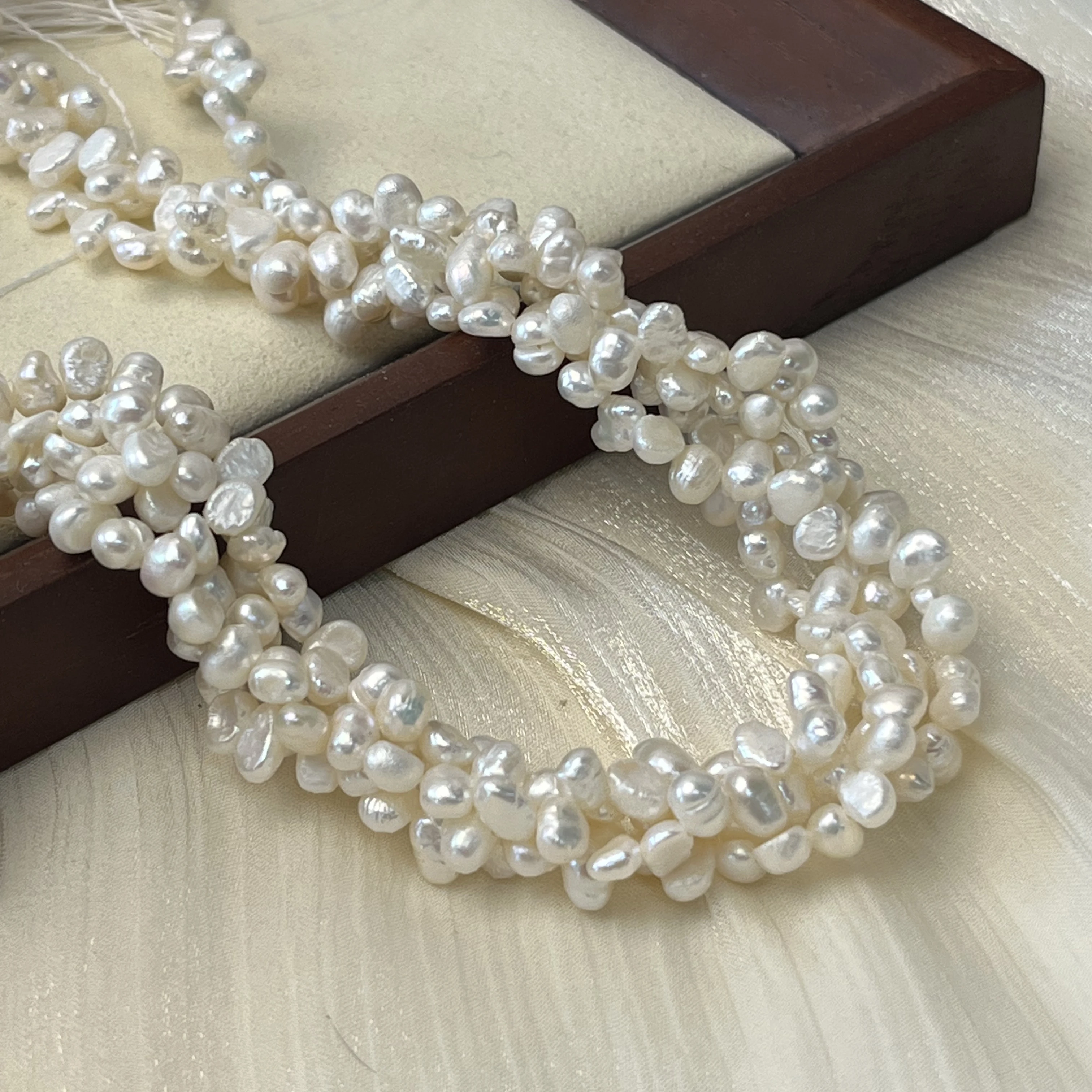 

6-7mm Baroque Irregularly Shaped Natural Freshwater Pearl Semi-finished Beads for Jewelry Making DIY Necklace Bracelet Accessory