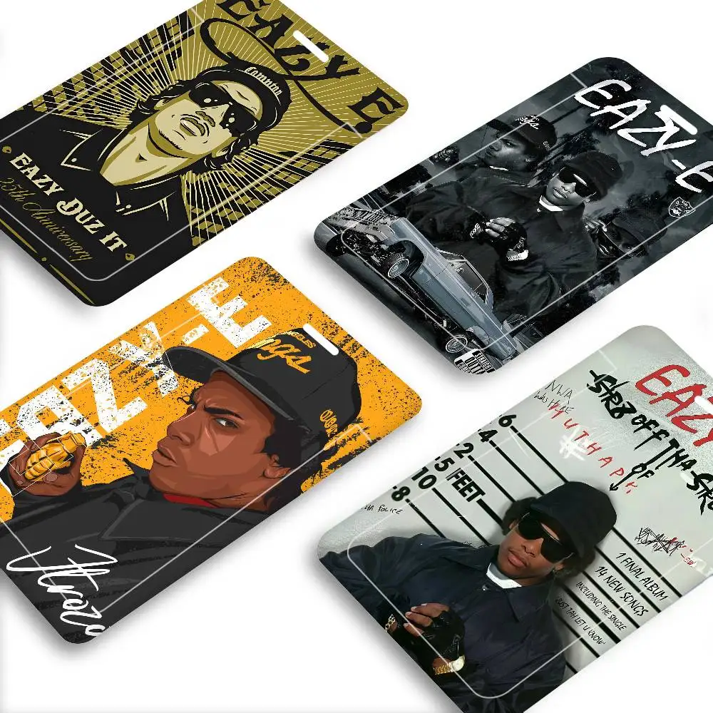 

Hip Hop Music Stars Ice Cube Eazy-E 1Set Working Permit Case ID Card Sleeve Holder with Lanyard Work Card Cover Neck Strap