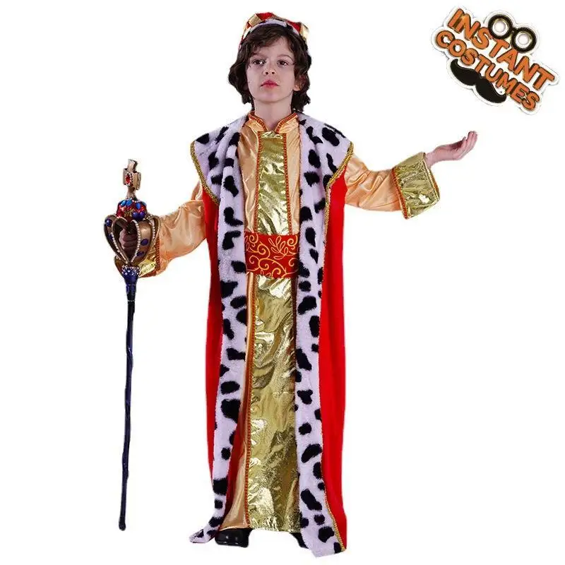 طقم زي الملك العربي للأولاد، زي حفلات الهالوين اللطيف، ملابس تنكرية للأطفال بطابع الأمير العربي