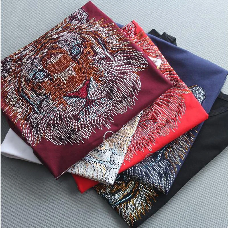 New 2027 design Hot Drilling T-Shirt Men's Black  Cotton Short Tshirt High Quality Rhinestone Top Tees Shirt Male Shining lights
