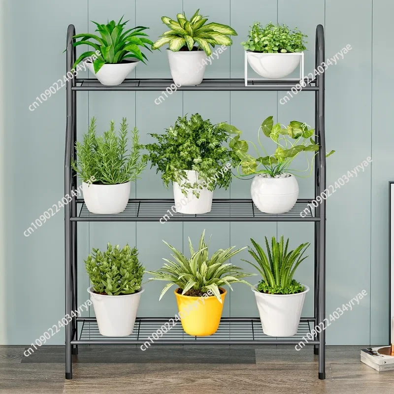 Nuevos estantes para plantas de hierro, soporte para flores para balcón, maceteros multicapa para plantas de hierro para interiores, estante para interiores y exteriores para jardín