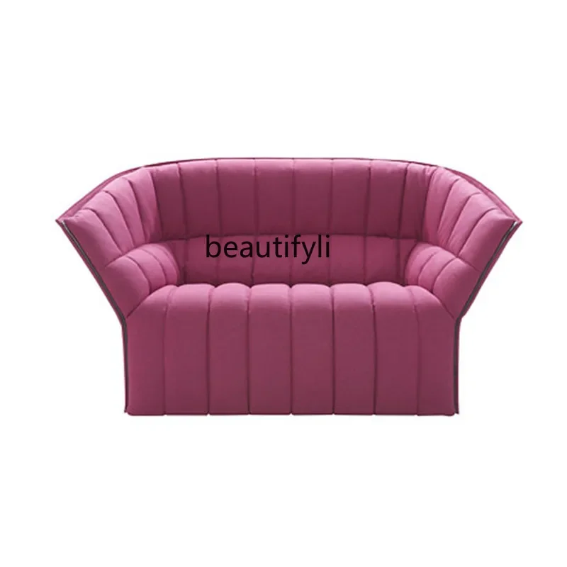 

Designer creative armrest fabric sofa model room leisure reception chair