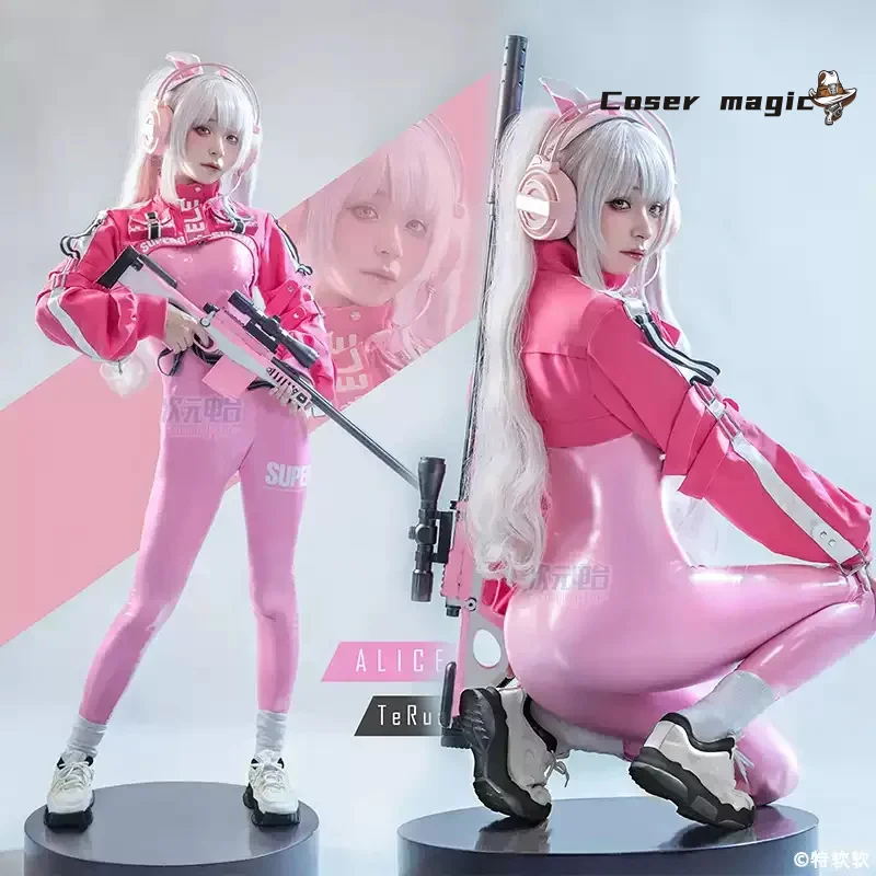 أزياء أليس التأثيرية لعبة آلهة النصر نايكي أزياء تنكرية HSIU بدلة وردية زي نيكي أليس