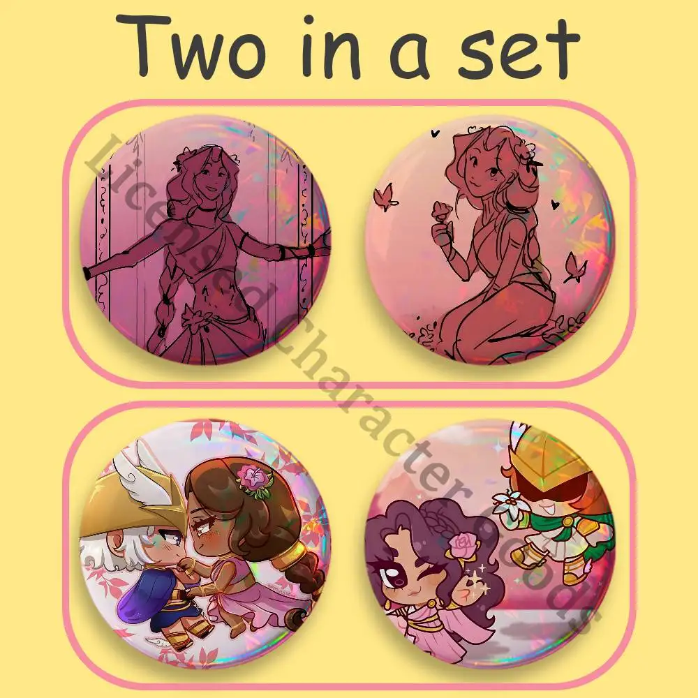 2-Piece Set Badges Anime Merchandise Cosplay Nijigen Otaku Culture The C-Circe Saga Goddess Circe Large 75 58 44 32 25 mm Mini