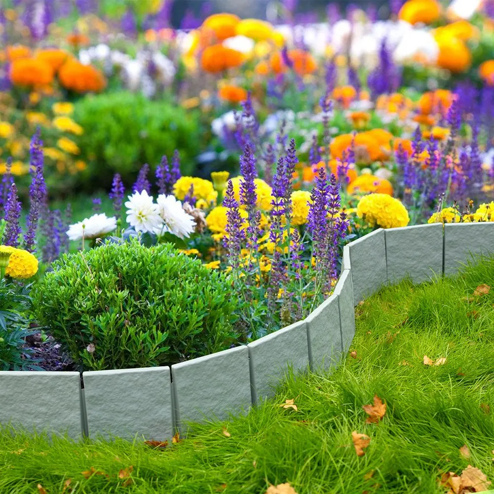 حواف الحجر المقلد تحمي النباتات من ضرر الربط سياج مرن البستنة أدوات الحدائق الحجرية المقلدة