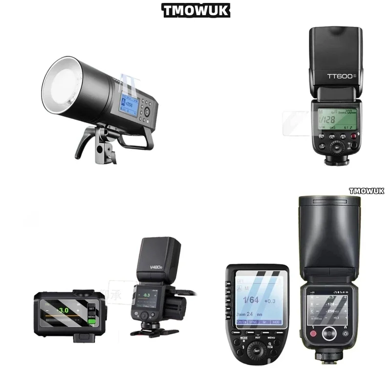 Vidro Temperado de Alta Qualidade para Godox X3 V100 V1 Pro AD600BM V860 III V850 III TT685 II V480 Flash Light - Película Protetora de Tela Completa