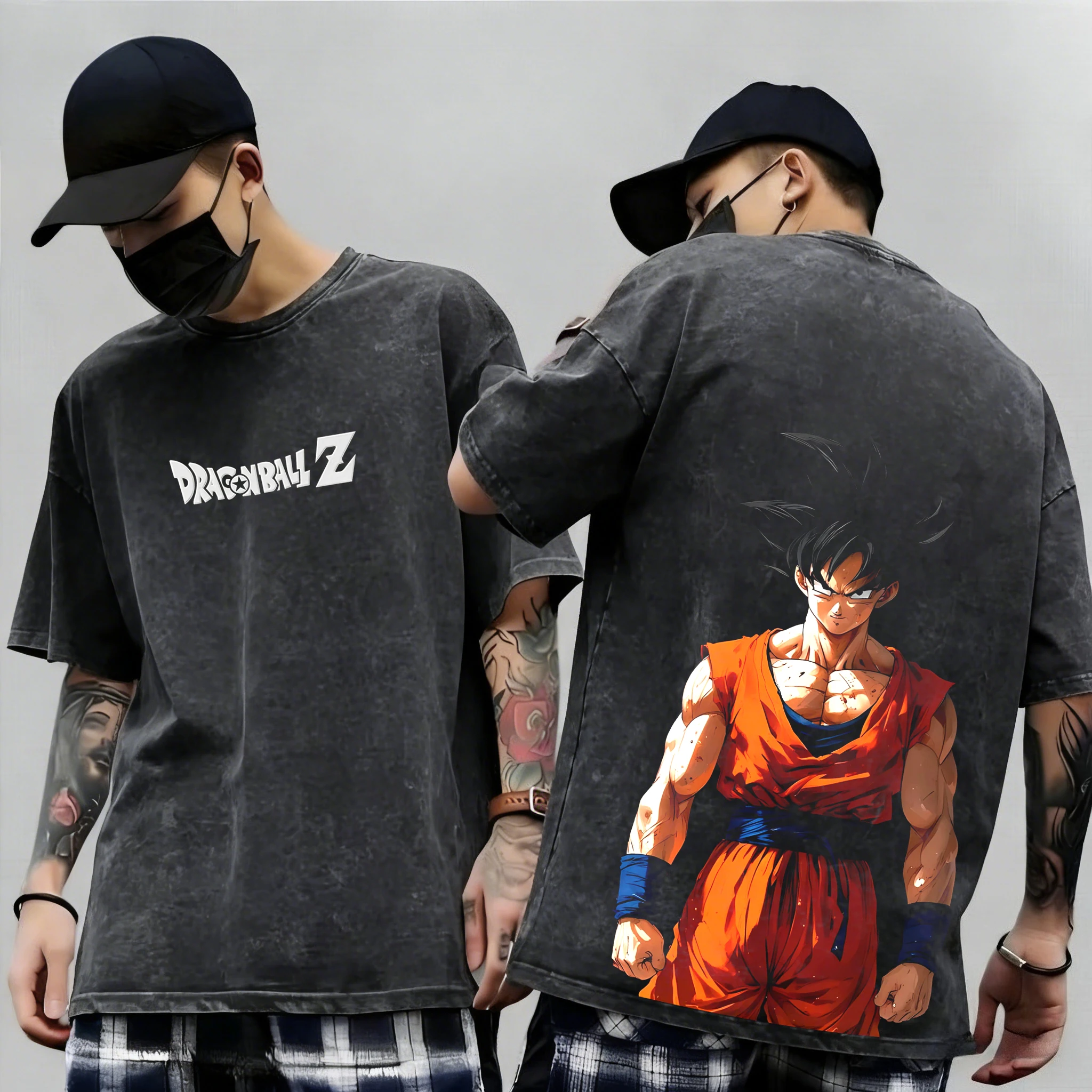 

Anime Dragon Ball Cosplay Washed T-Shirt Cotton Short Sleeve Tops Casual Sports Fitness T-Shirt Men Women Harajuku Y2K Clothing