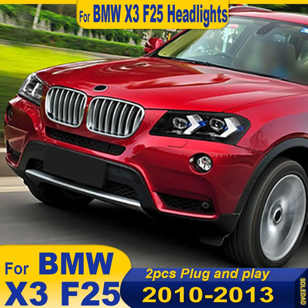 Car Headlight For BMW X3 F25 2010-2013 Modified With Arrow-Shaped LED Daytime Running Lights Turn Signals Light  Assembly