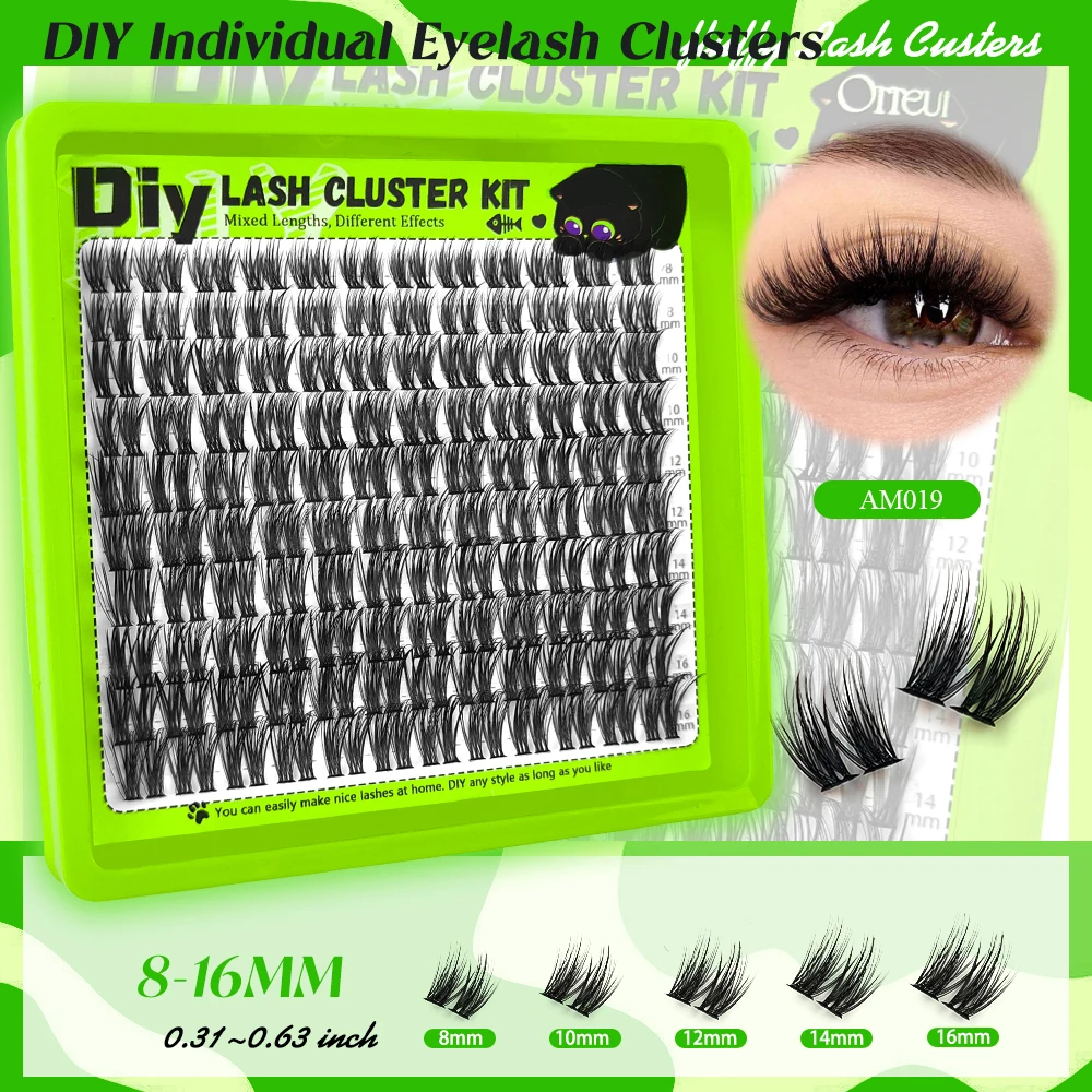 RED SIREN Segmentierte Einzelwimpern, Faux Mink Flauschige Manga-Wimpernbündel, Selbstklebende Künstliche Wimpern für Tägliches Make-up – Detail 10