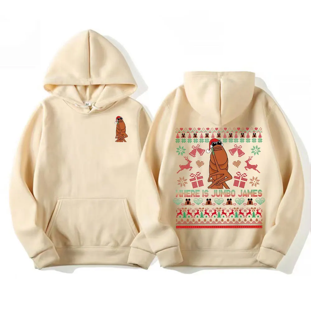 أين جامبو جيمس ميمي بلوزات مضحك ماركوس دودة عيد الميلاد هوديس الرجال النساء الرجعية الكرتون المتضخم البلوفرات الشارع الشهير