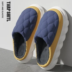 New Big Size 48 49 Men Home Slippers Winter Warm Waterproof Women Plush Cotton Slides Non-slip Couple Comfort Indoor Furry Shoes
