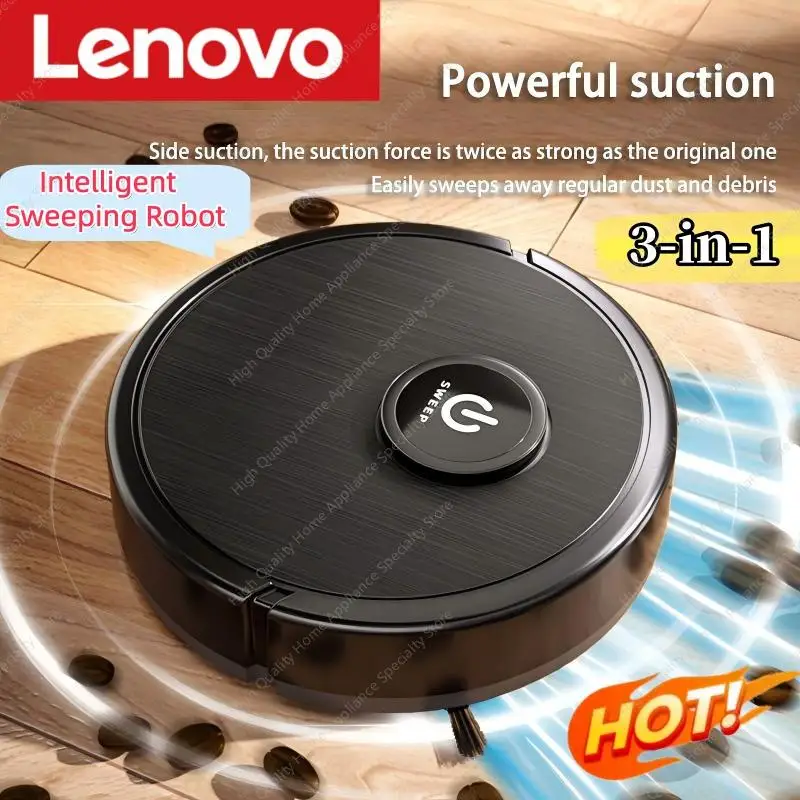Lenovo 3-in-1 Intelligent Robot Vacuum Cleaner 6000Pa Strong Suction Sweep Mop Charge USB Robot For Pet Hair Hard Floor Cleaning