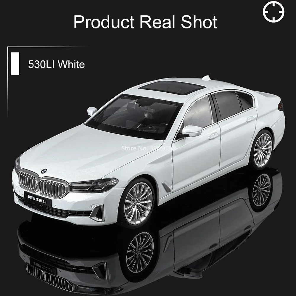 1:18 Legering BMW 5-serie 530Li-modellen Gegoten speelgoedauto's Wielstuur Miniatuurvoertuig 6 deuren geopend auto voor kinderen Educatie