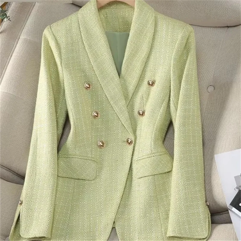 

Women Blazer Jacket Long Sleeve Double-Breasted Female Casual Coat Autumn Winter Office Ladies Business Work Wear Formal Coats