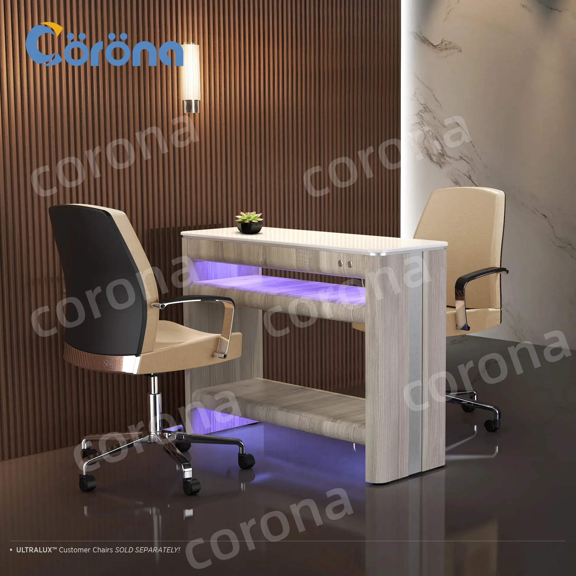 Nail Salon Manicure Table Hand and Foot Nail Dryer Table for Salon Use with Built-in UV Fans