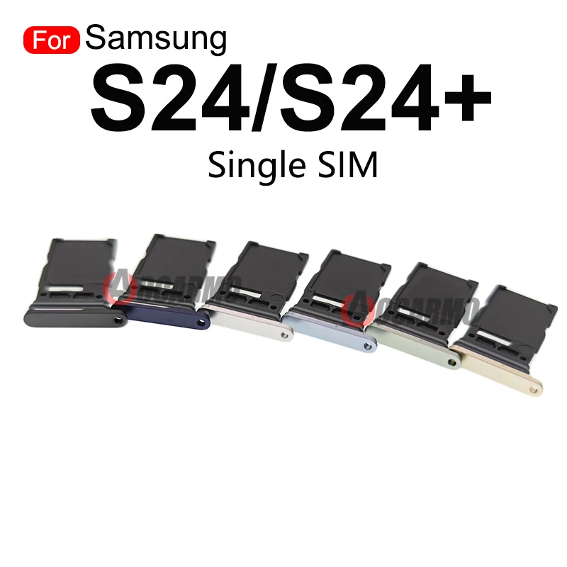 1Pcs For Samsung Galaxy S24 Ultra Plus S24+ Single Sim Tray / Dual SIM Card Slot Holder Replacement Parts