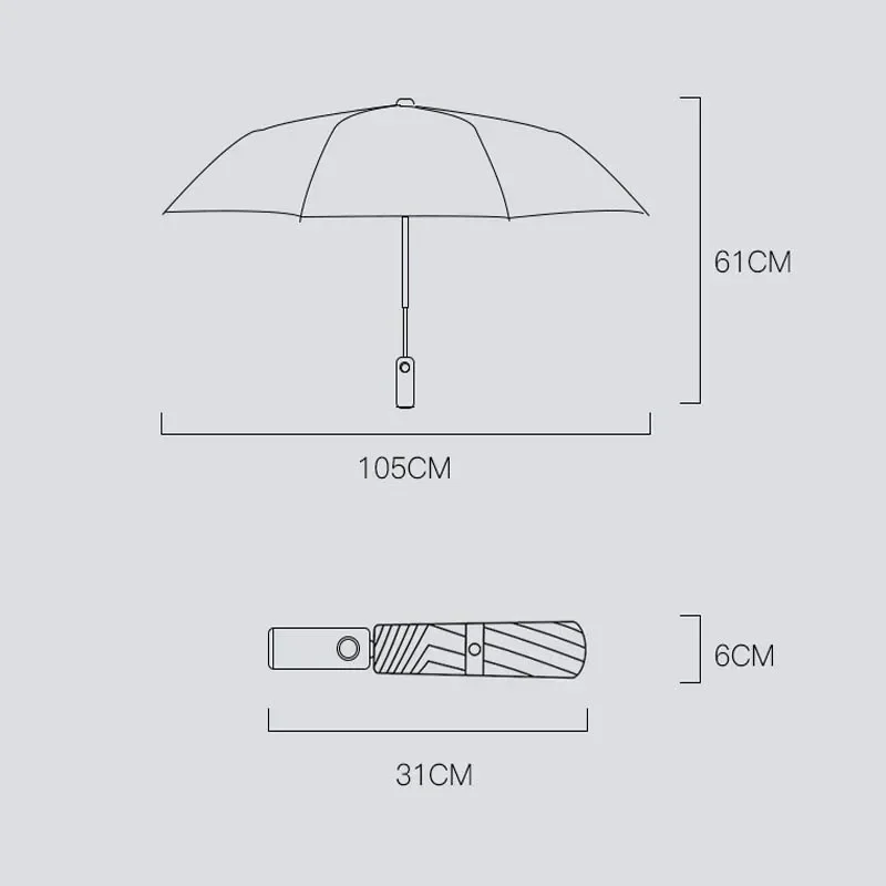 1pc Automatic Folding Umbrella With Led Light Windproof Sunshade Large Umbrellas Portable Outdoor Travel Supplies For Men Women