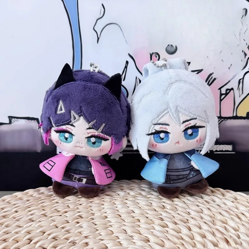 Juego de Anime Jett Clove Sage Kawaii Cosplay Dango llavero de muñeca de algodón Mini colgantes de dibujos animados peluches suaves figuras de juguete regalo para seguidores