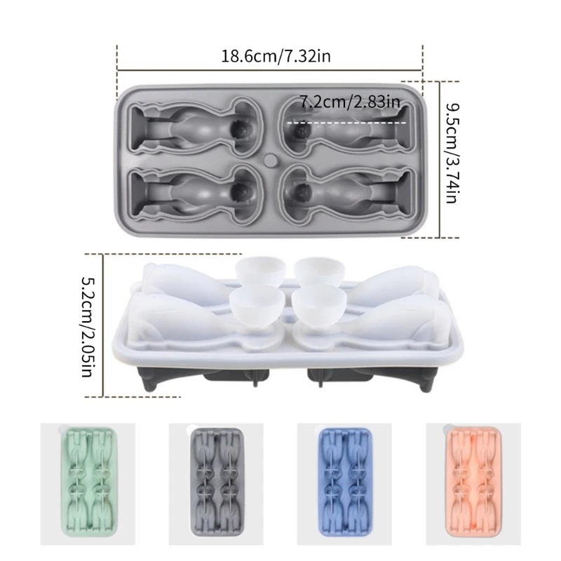 Làm đá có hình dạng dễ thương toàn bằng silicon Khối đá lớn Làm cocktail Nước trái cây Tủ đông