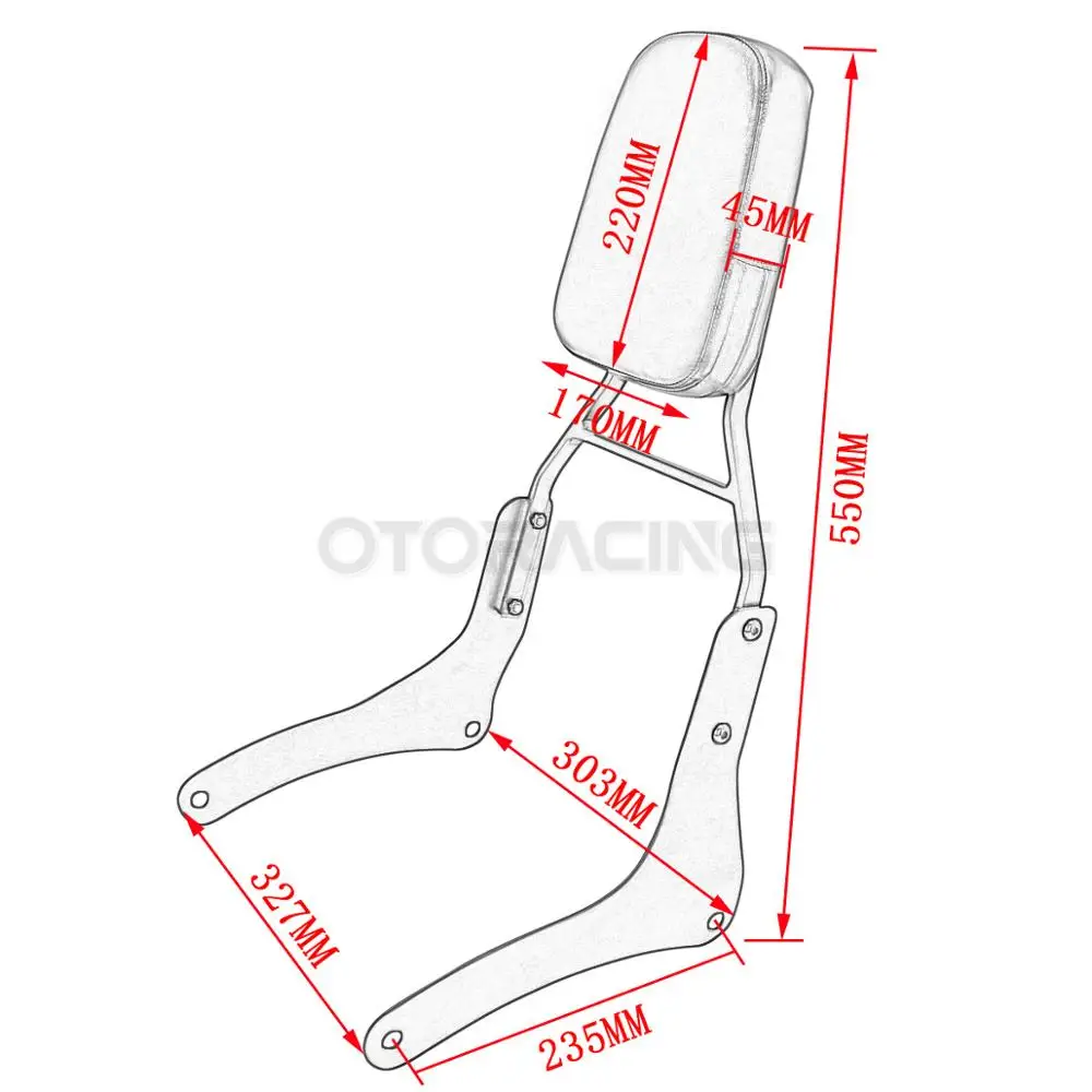 Motorcycle Backrest Sissy Bar For Kawasaki Vulcan VN 900 VN900 1996-2023