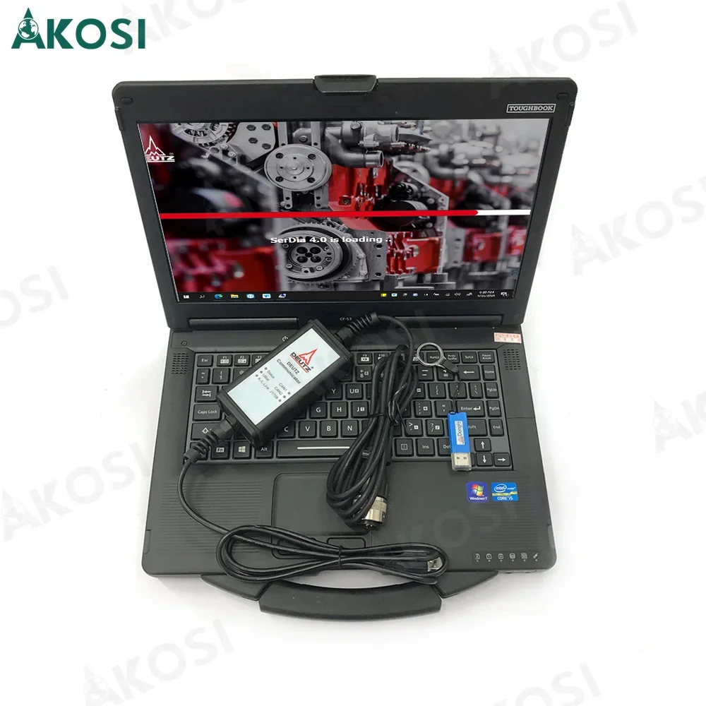 Full serdia 4.0 Diagnosis controllers Diesel Engine for DEUTZ KIT DECOM + USB Dongle Communicator diagnostic tool+CF53 laptop