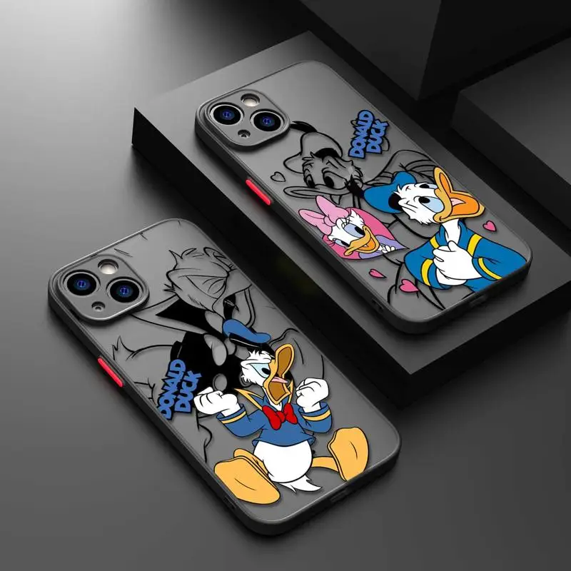 Donald Duck Cartoon Phone Case For iPhone 15 14 11 Pro Max 13 12 Mini XR X SE 7 8 6 6S Plus Hard Matte Shell Cover Fundas