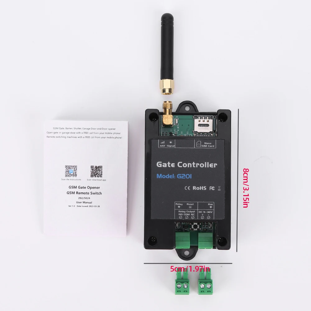 GSM 2/4G Remote Controller Gate Opener Relay Switch for Sliding Swing Garage Doors Shutters Gate Opener Antenna Interface
