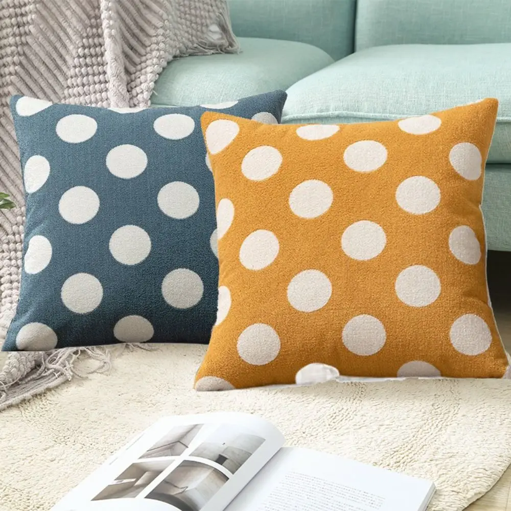 45x45cm Geometric Polka Dots Pillowcase Soft Cartoon Ins Wind Lint Pillowcase Creative Rectangular Throw Cushion Cover Adult