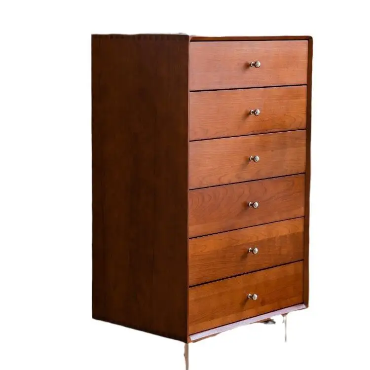 

Medieval retro TV side cabinet small apartment living room six chest cabinet multi-functional log solid wood corner chest