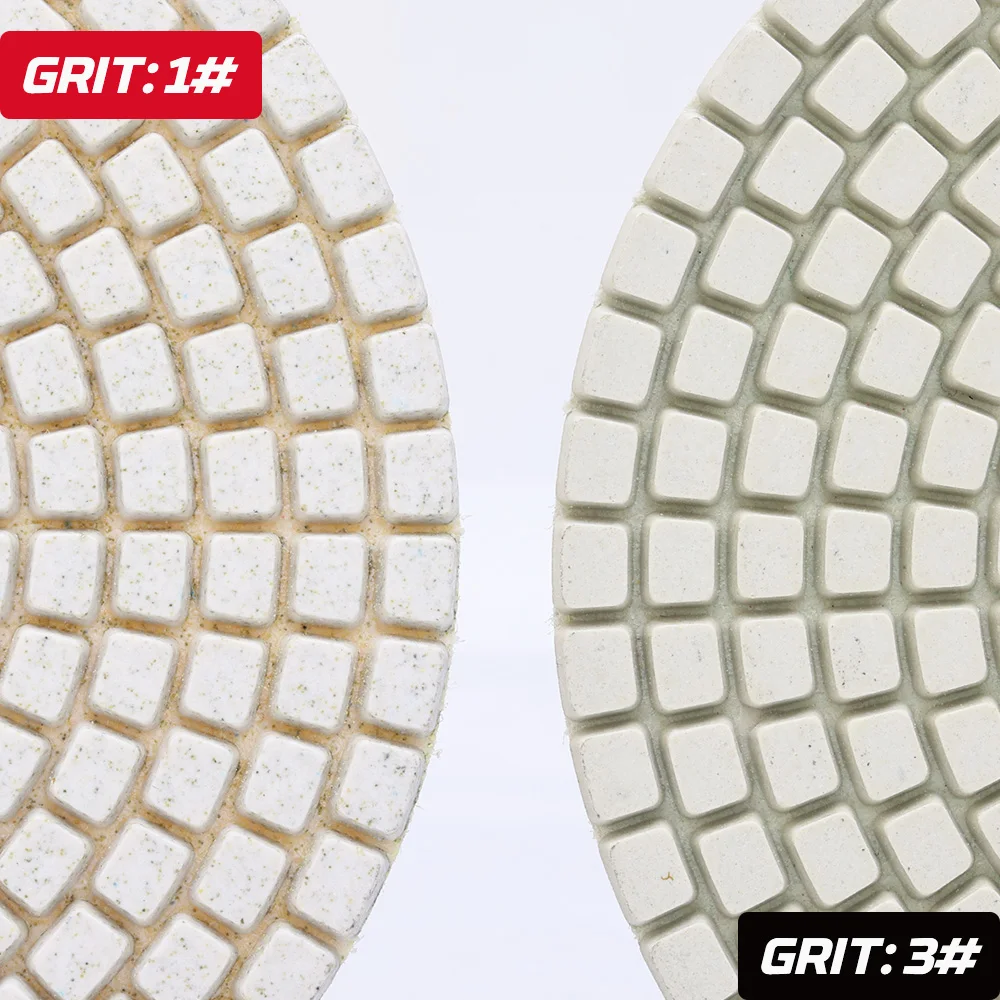 Casaverde 4 Inch/100mm 3Step Diamond Polishing Pads Wet Buff Disc for Sanding Granite Marble QuartzTile Glass Grinding Tools