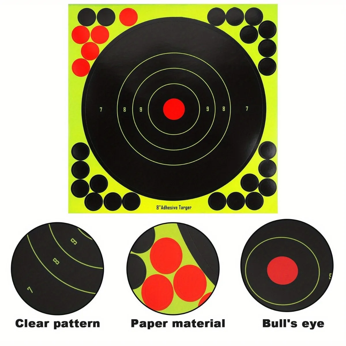 10/20/50 Stück Schießzielaufkleber, 8 Zoll Selbstklebende Splatter-Papiere für Präzisions-Darttraining, Schießübungen, Jagd – Detail 6